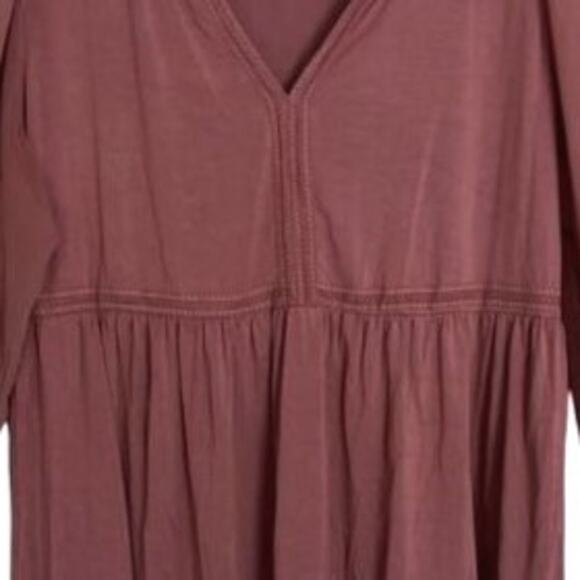 Torrid Shirt Womens Size 2X Long Sleeve Tunic Plum Sheer Sleeve Pullover Peplum - Picture 6 of 8